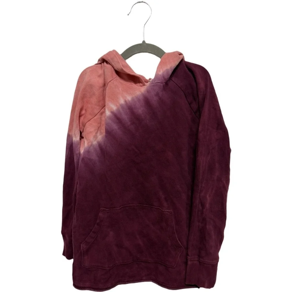 Old Navy Girls Tie Dye Hoodie Size 8 Pink Purple Pullover Sweatshirt Cozy